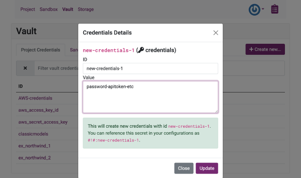 Credentials Management - Bizzflow